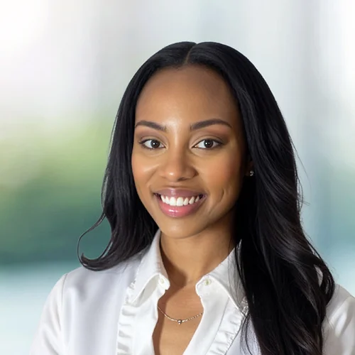 A photo of attorney Keyana Young against a softly blurred office background
